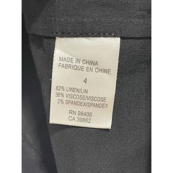 Theory Melly Linen Blend One‎ Shoulder Ruched Cocktail Mini Dress Black Size 4 - Picture 7 of 13